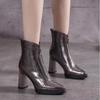 Fashion 2025 New Trendy High Heel Pointed Toe Ankle Boots Women's Shoes Elegant Fashion Front Zipper High Heels Women's Fashion Boots