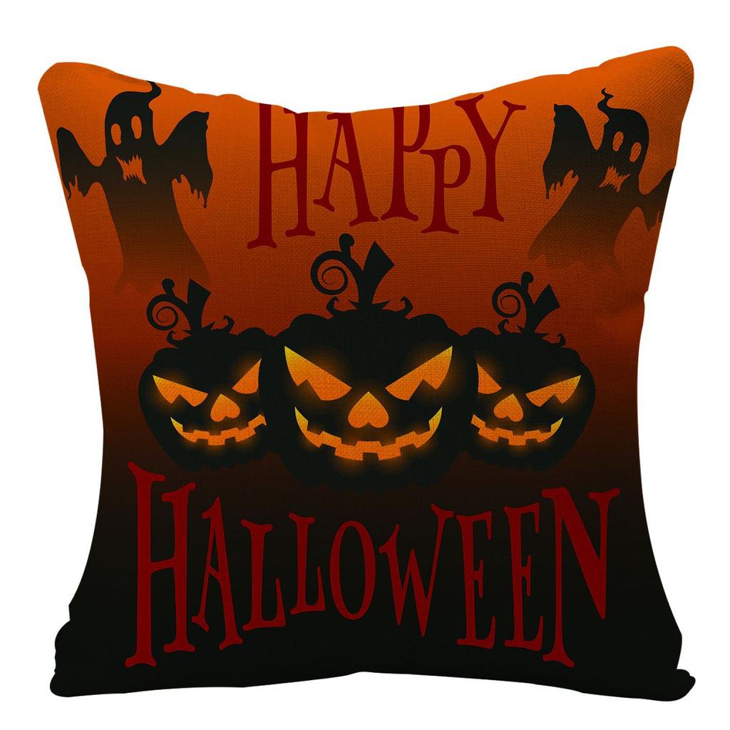 New Halloween Pumpkin Festival Linen Pillow Cover Home Festive Sofa Pillow Cover Premium Durable Quality Useful