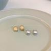 Brushed Matte Curved Ear Studs: Luxurious Light Earring for Women - Autumn/Winter Elegance, Perfect for Round Face