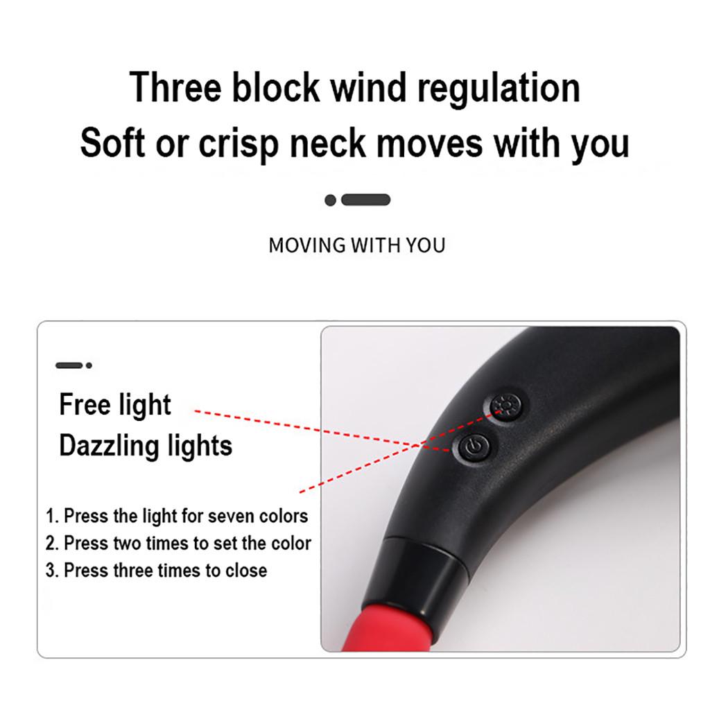 USB LED Light Rechargeable Neckband Lazy Neck Hanging Style   Fan