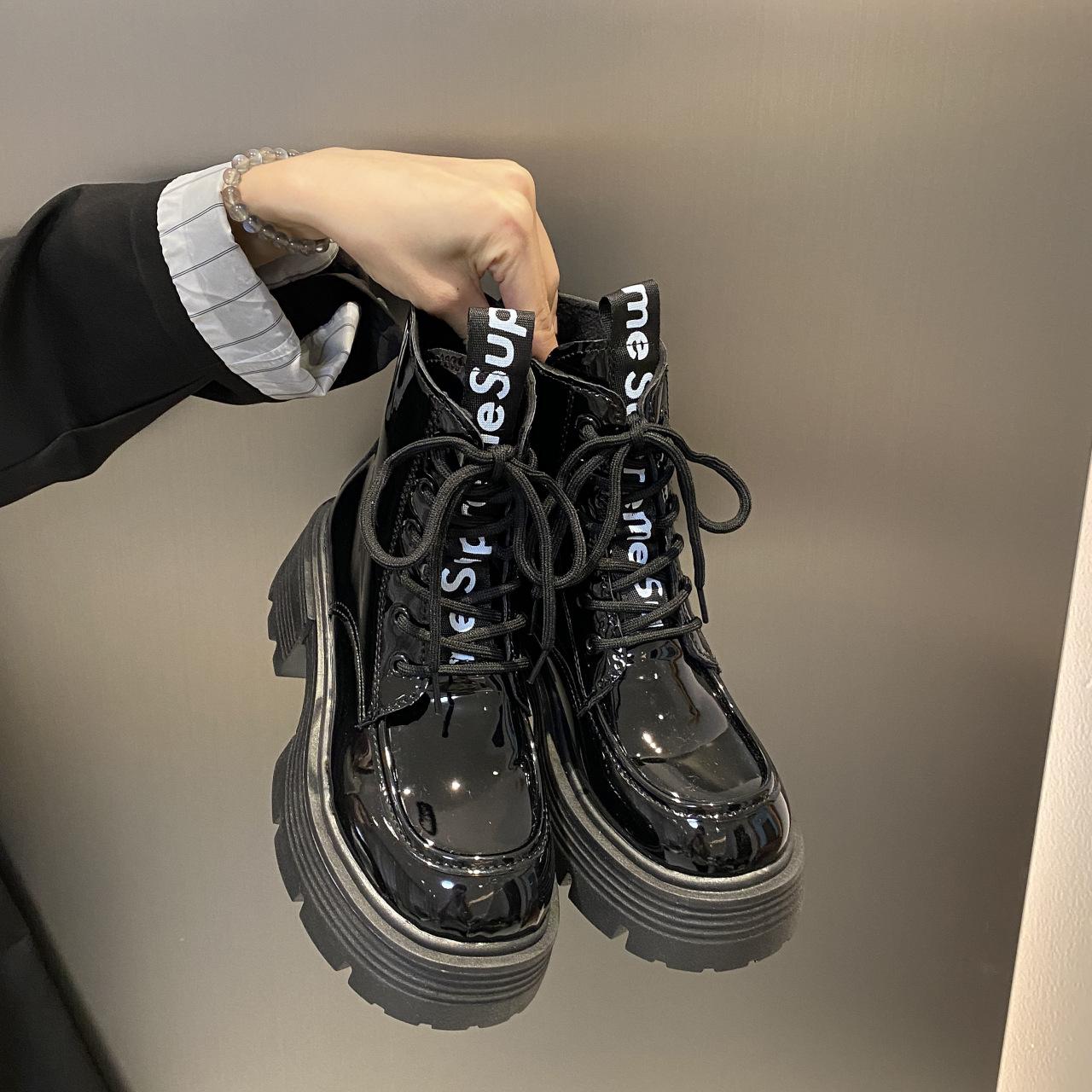 

Женские ботинки Челси 2024 Зима Новая Мода Повседневная Женская Обувь Молния Платформа Женские Ботинки Круглый Носок Толстый Каблук Ботинки Женские 40 чёрный