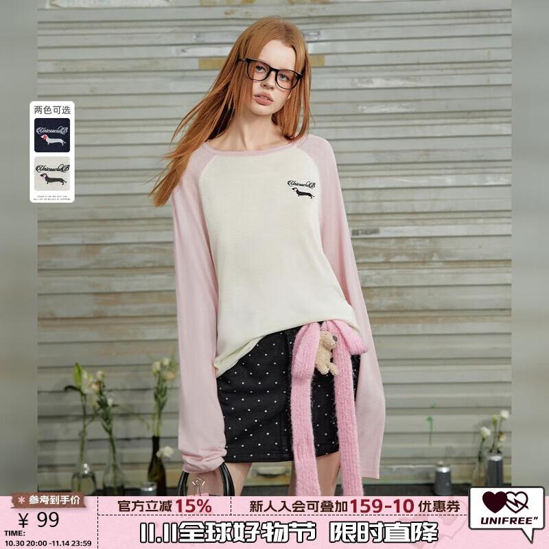 

UNIFREE Women s Thin Knit Color Block Raglan Sleeve Top S