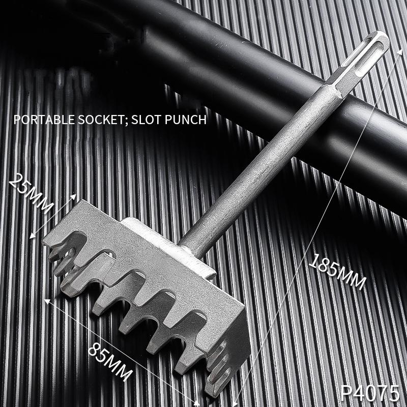 

Square Hole Cutter for Electrical Box, Manganese Steel Rectangle Slot Cutter for Electric Hammer, Fast Wall Square Hole Puncher