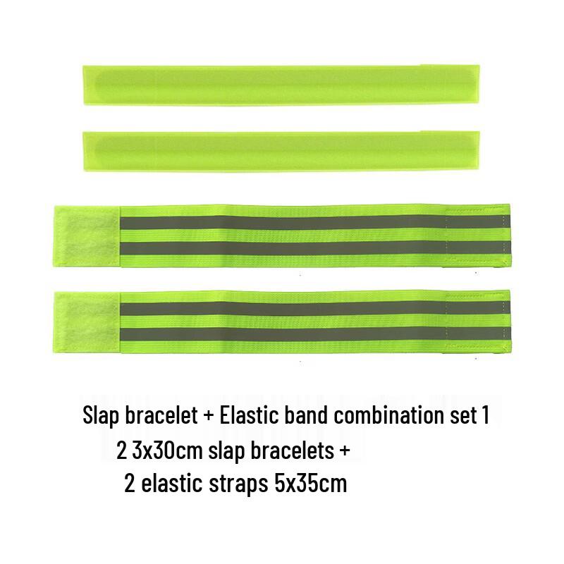 Fluorescent Green Reflective Safety Armbands (4-Pack)