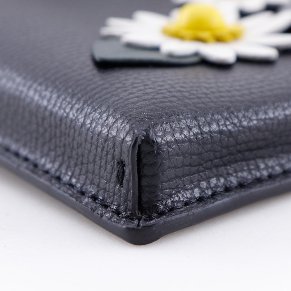 Kate Spade Smartphone Schulter Schultertasche 8AR00298 Blumen & Bienen schwarzes Leder Mehl Damen Gebraucht