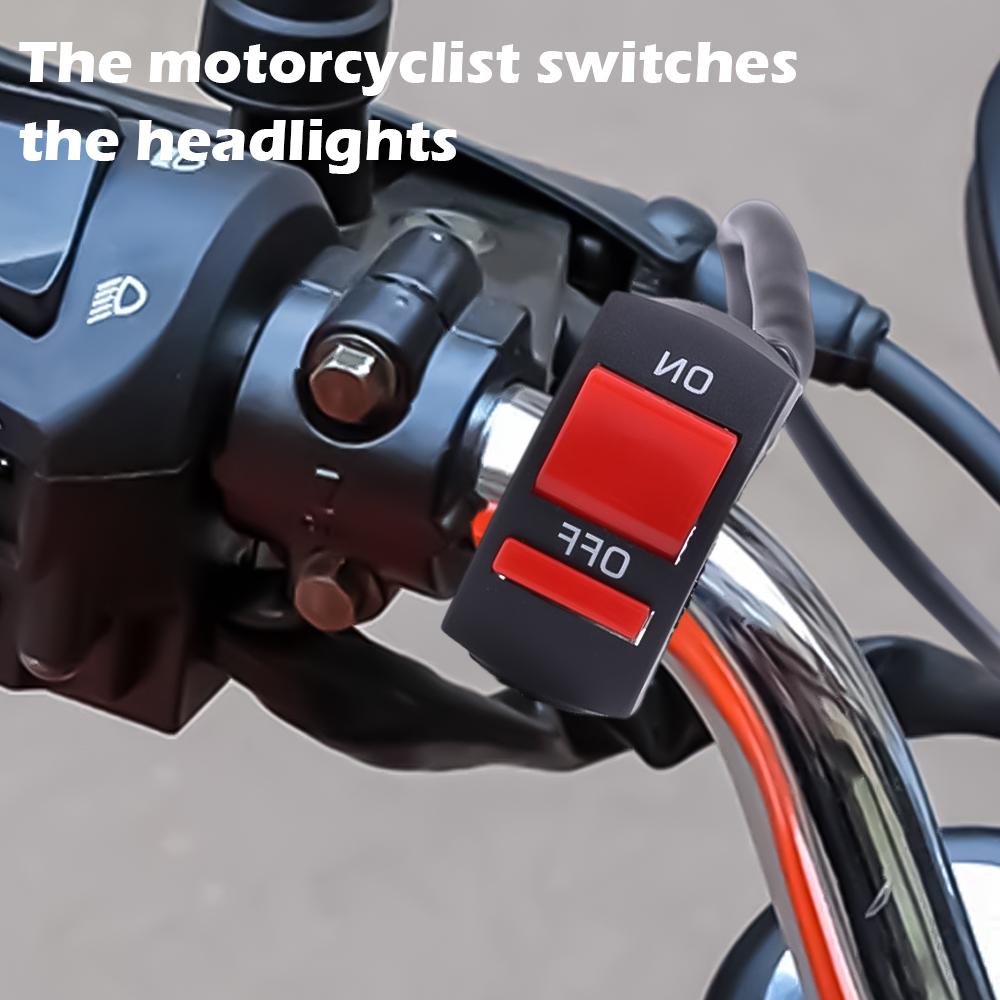Motorcycle Handlebar Flameout Switch Motorbike ON OFF Button for E-bike Headlight Signal Lamp Universal Control Buttton 12V DIY
