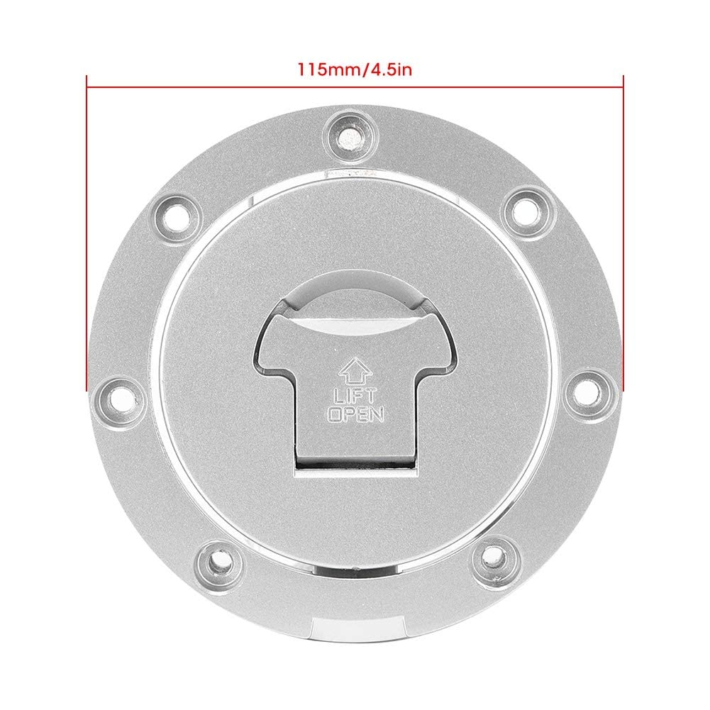 Tank Camp Tank Cap with Key 115mm Diameter CNC Machined for Honda CB400 CB500 Replacement Camping Aluminum Material