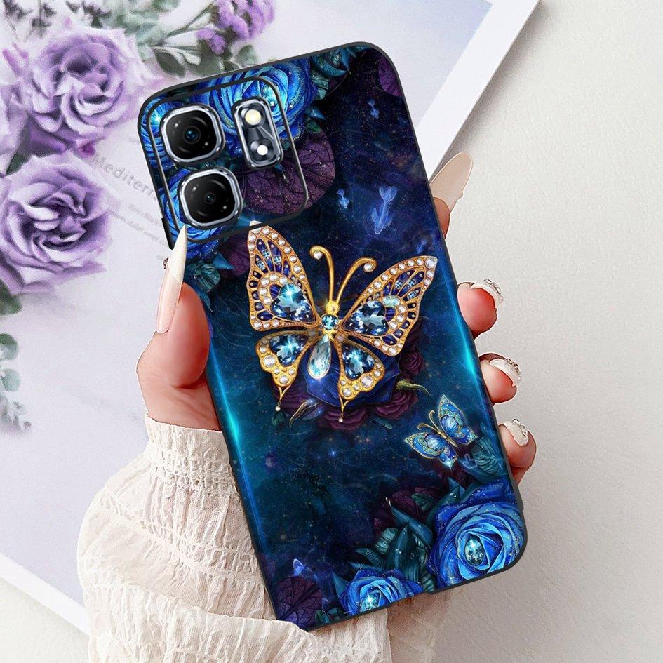 For Infinix Hot 50i Case X6531 New Fashion Flower Love Heart Pattern Soft Silicone Cover For Infinix Smart 9 Smart9 X6532 Bumper