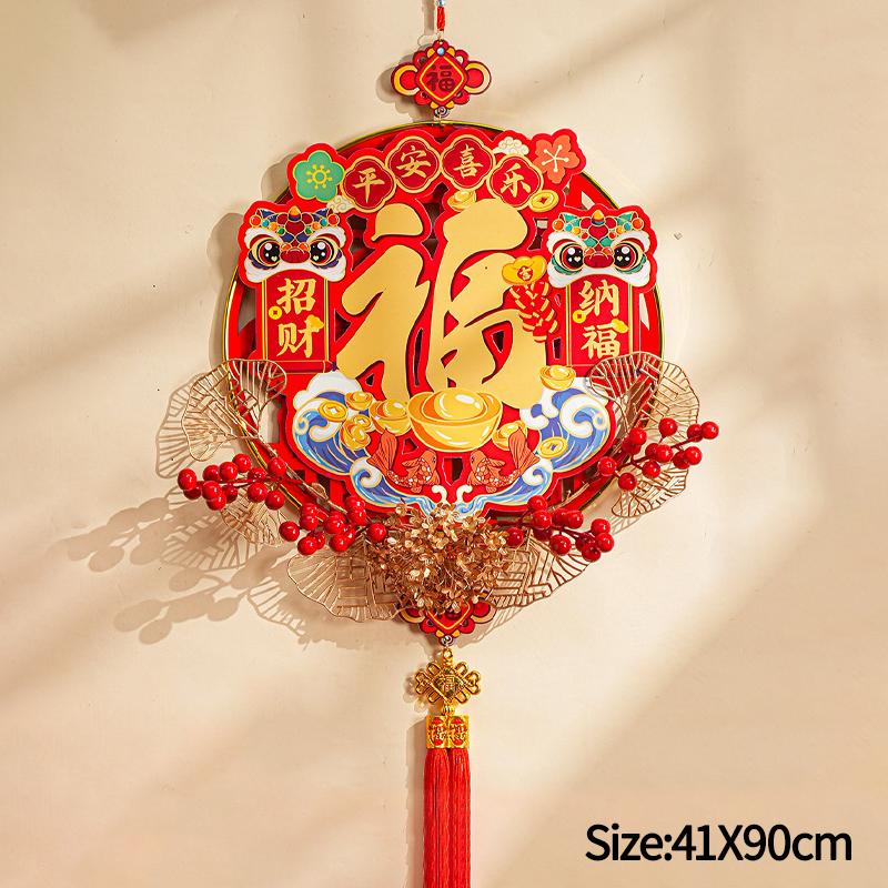 2026 Chinese Lunar New Year Hanging Pendant Decorations Spring Festival Chinese Knot with Tassel 3d Wall Door Ornament