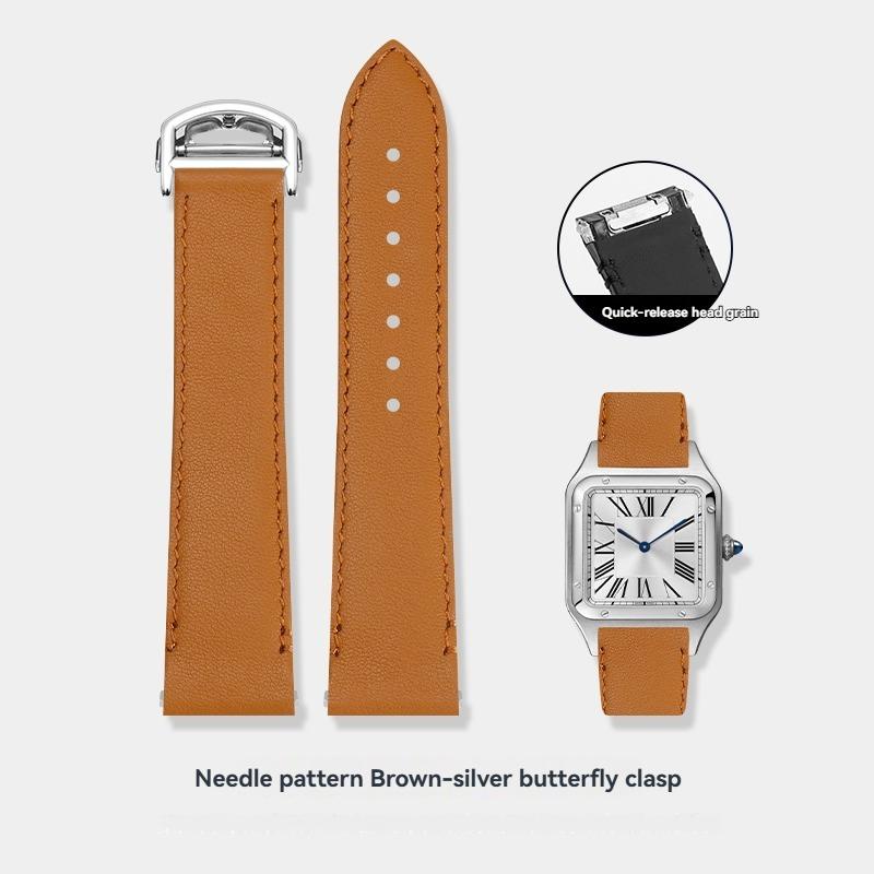 19mm 21mm Uhrenarmband für Cartier Santos WSSA0010 WSSA0009 WSSA0029 Schnellwechsel-Uhrenarmband Herren Krokodilmuster Lederband