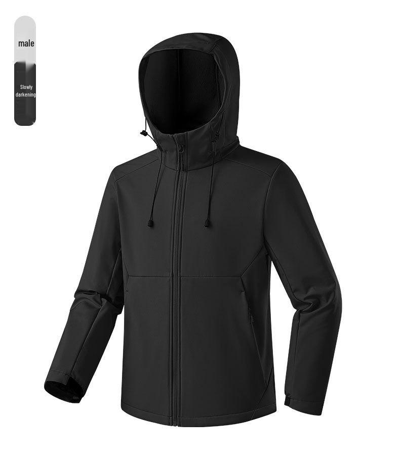 7A Antibacterial Waterproof Softshell Fleece Hooded Jacket: Outdoor Climbing & Casual Wear