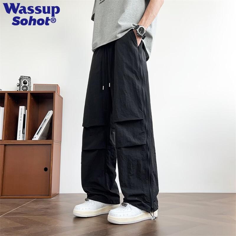 Wassup Sohot Men s Ice Silk Cargo Pants 2XL чёрный