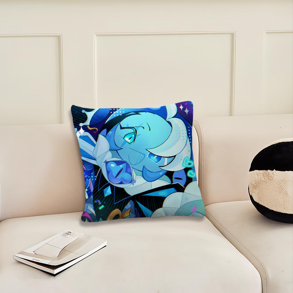 C-Cookie Run K-Kingdom Shadow Milk Cookie Cushion Cover Living Room Headboard Office Bedroom Cushion Sofa Nap Time Pillow Case