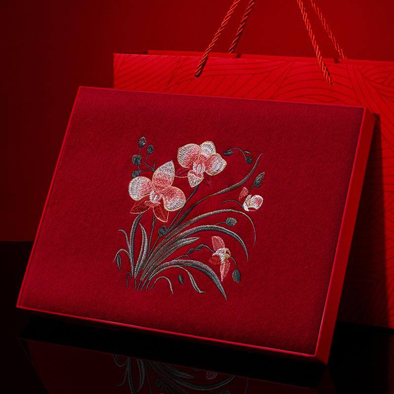 Mid-Autumn Winter Thickened Warm Embroidered Flower Wool Scarf Shawl Female Elegant High-end Gift Scarf