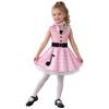 Kids Girls 50s Vintage Polka Dot Dress Metallic Lapel Collar Sleeveless with Neck Scarf for Retro Birthday Halloween Theme Party