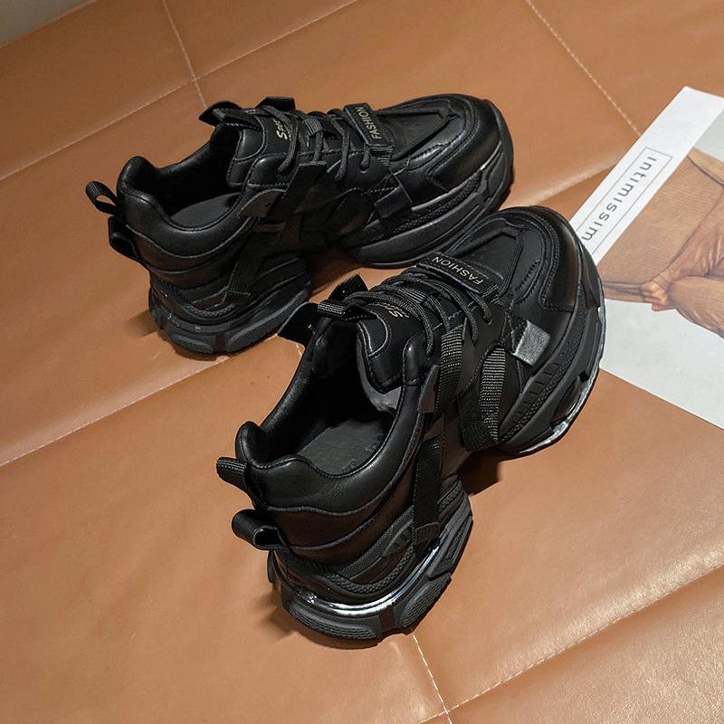 Fashion dad shoes women's 2024 new lace-up small fragrant temperament casual shoes niche comfortable sports shoes tide