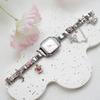 Italian Charm Bracelet Watch Stainless Steel Square Module Bracelet Watch Diamond Pendant 9mm Italian Charm Watch for Women