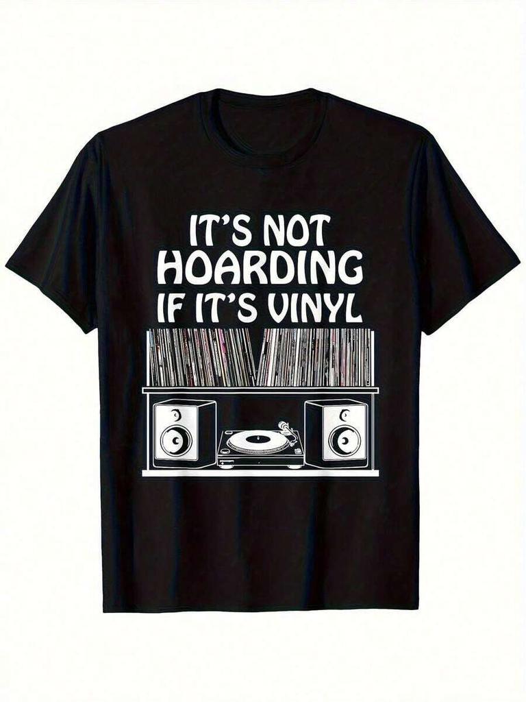 1pcUnisexS Heavyweight 180gsm Vintage Vinyl Record LoverShirt Funny ItS Not Hoarding If ItS Vinyl
