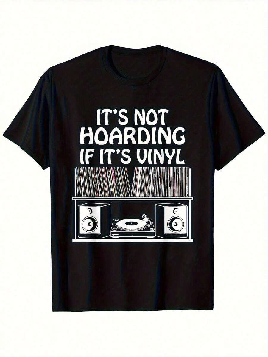 1pcUnisexS Heavyweight 180gsm Vintage Vinyl Record LoverShirt Funny ItS Not Hoarding If ItS Vinyl S