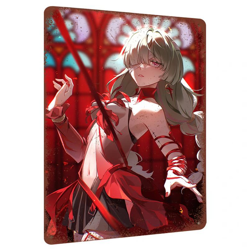 

Anime Girl Metal Wall Art Custom Printed Decorative Iron Painting for Home Decoration 7.9x11.8In(20x30cm)