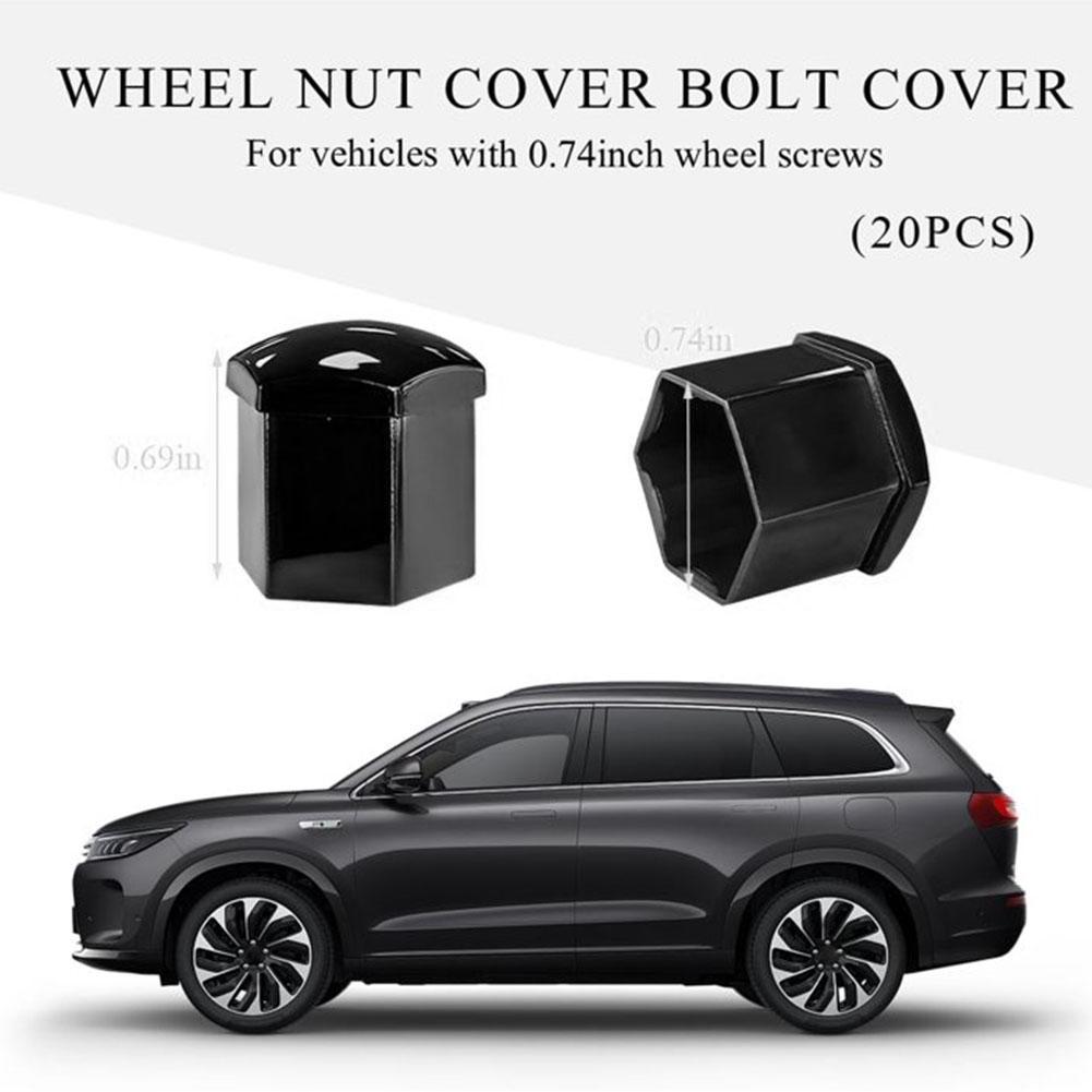 20Pcs Car Wheel Nuts Caps Protector Tyre Bolts Outward Decoration Studs Hub Cover Caps Gloss 17mm/19mm/21mm