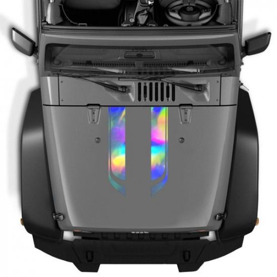 Stickers Laser Reflective Stripes Vinyl Decals Decor For Car Hood Side Body 2pcs