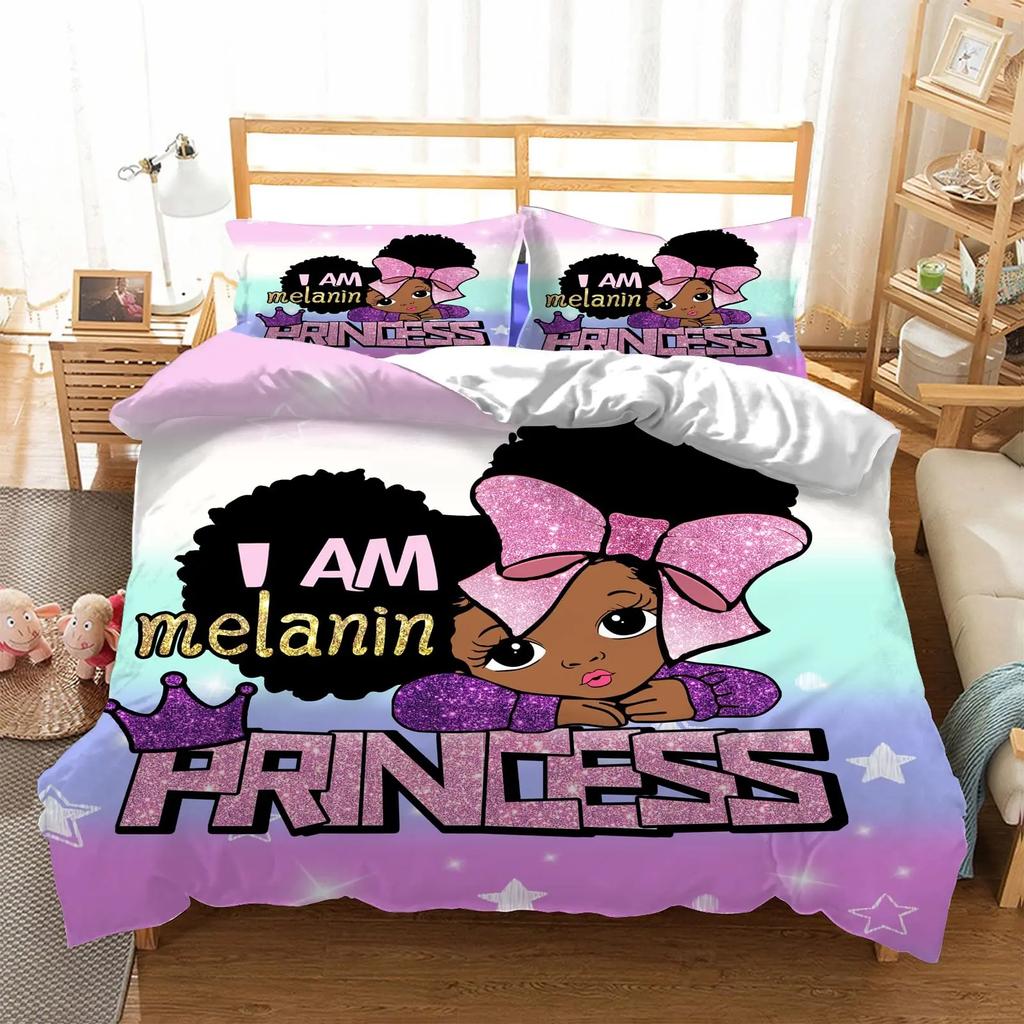 Sexy Black Girl Lion Duvet Cover Set African American Bedding Set Queen Wild Animals Lions Women Room Comforter Cover 3pcs Sets