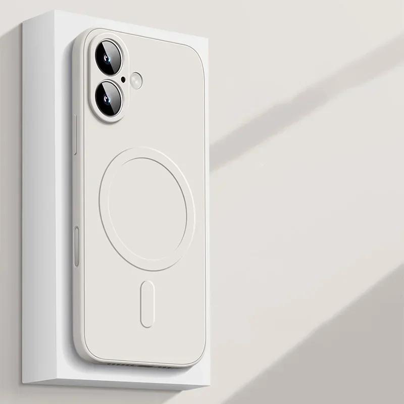 For iPhone 17 Pro Max 17 Air 17Pro Case Magnetic Cover for Mag-safe Liquid Silicone Velvet Lining All-round Camera Protect Shell