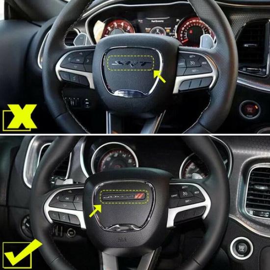 4x Steering Wheel Frame Trim Cover For Dodge Challenger Charger 2015+ Red Carbon