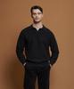 PANICALE Black Wool Blend Open Collar Knit