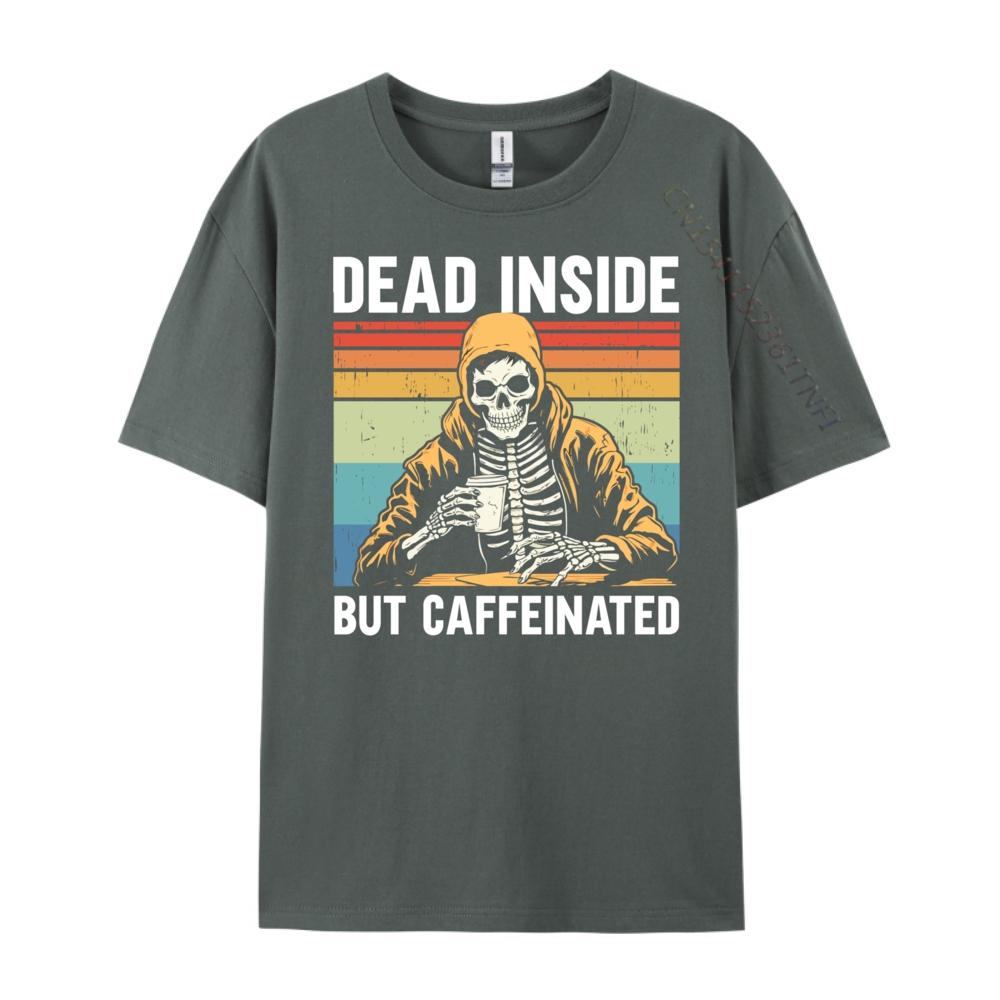 Dead Inside But Caffeinated Graphic Tees Men TShirt Funny Oversized T Shirt Male Tshirts Men