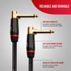 MONSTER CABLE BASS2-0.75DA 8-inch Instrument Cable for Bass Guitar, LXL Plug, M, 600544