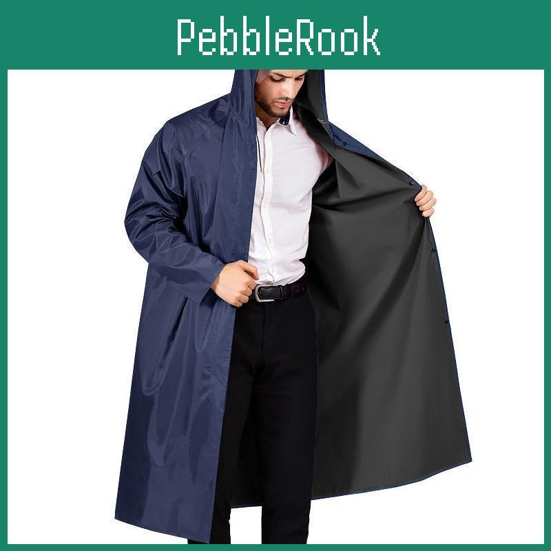 Women Pvc Long Waterproof Mens Windbreaker Raincoats Vintage Green Navy Hooded Trench Coat Male Outdoor Hiking Fishing Clothing For Men