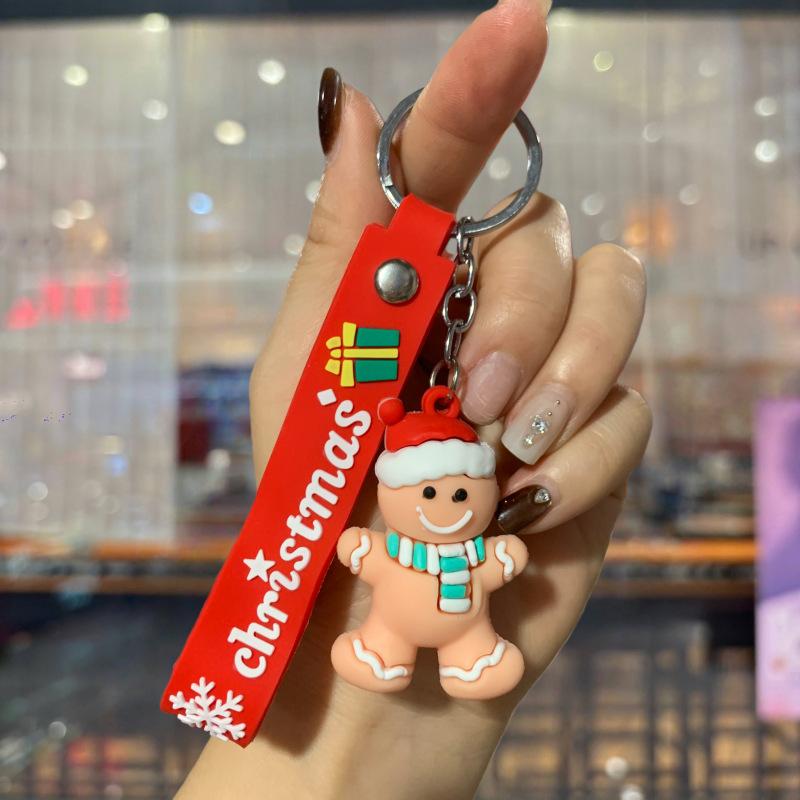 New Christmas Cartoon Keychain Bag Pendant Exquisite Santa Claus Car Keychain Small Gift