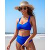 Charmleaks Women High Waisted Bikini Sets Two Piece Swimsuit Ruched Sexy Bandeau Bathing Suit