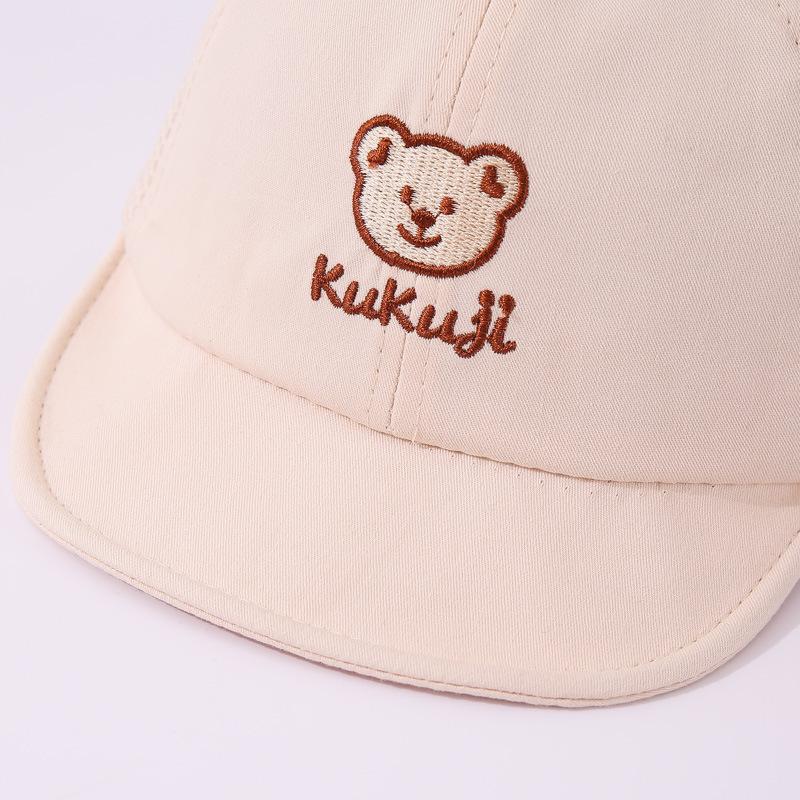 Cute Bear Baby Baseball Cap Breathable Mesh Thin Infant Boy Girl Peaked Cap Summer Soft Brim Cotton Toddler Snapback Sun Hats