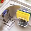 Double Layer Drain Rack Suction Cup Cleaning Cloth Shelf Dish Drainer Sponge Holder Sink Kitchen Accessories
