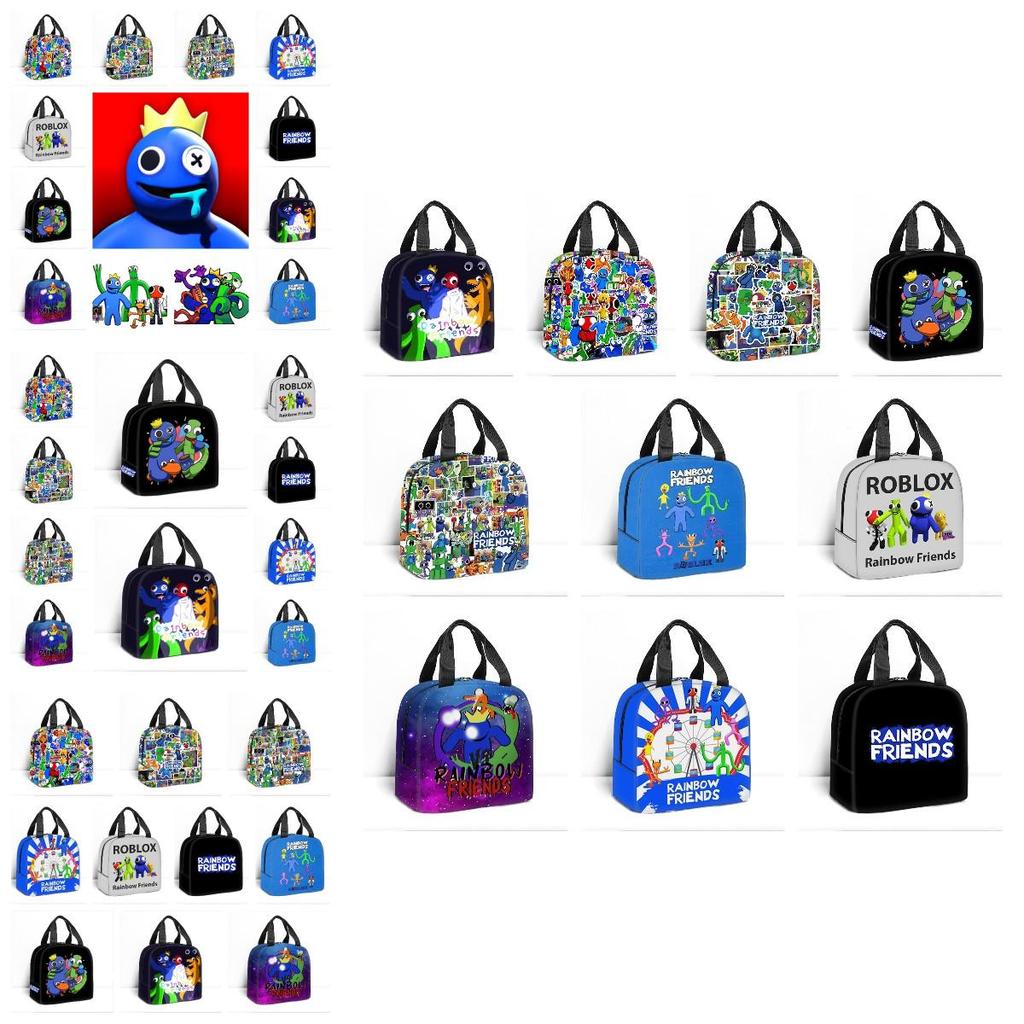 Rainbow Friends Cartoon Style Lunch Bag Thick Aluminum Foil Insulated Picnic Bag