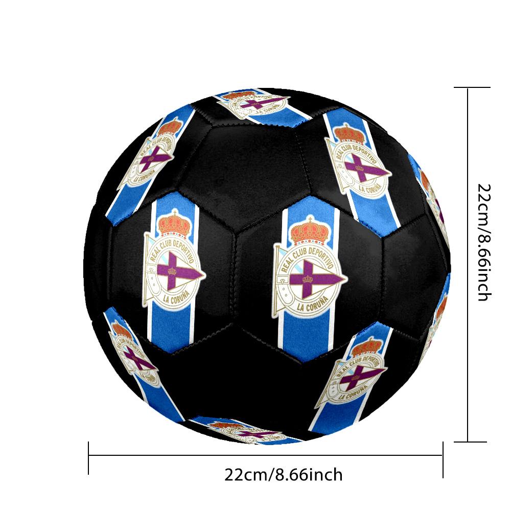 Deportivo de La Coruña Indoor Soccer Ball Colorful Machine Stitched PVC Size 5 Team Training Competition Ready Durable High-Bounce Cool Sports Gift