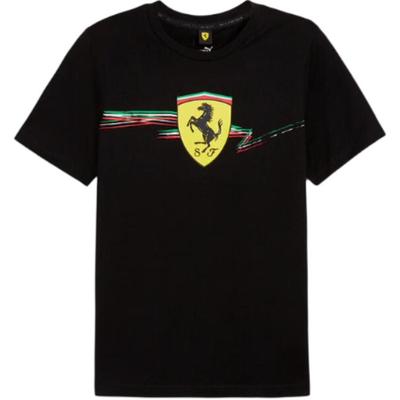 Maglietta a Maniche Corte Traspirante Casual Moda Ferrari Racing Series Uomo Top Nero 627055-01