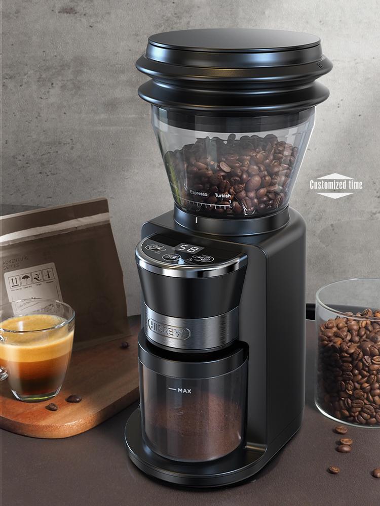 HiBREW G3 Elektrische Kaffeemühle, 34-stufige Skala, 210g Bohnenbehälter, 100g Pulverbehälter, 48mm konisches Mahlwerk, Antistatik-Funktion, Manueller/Automatik-Modus