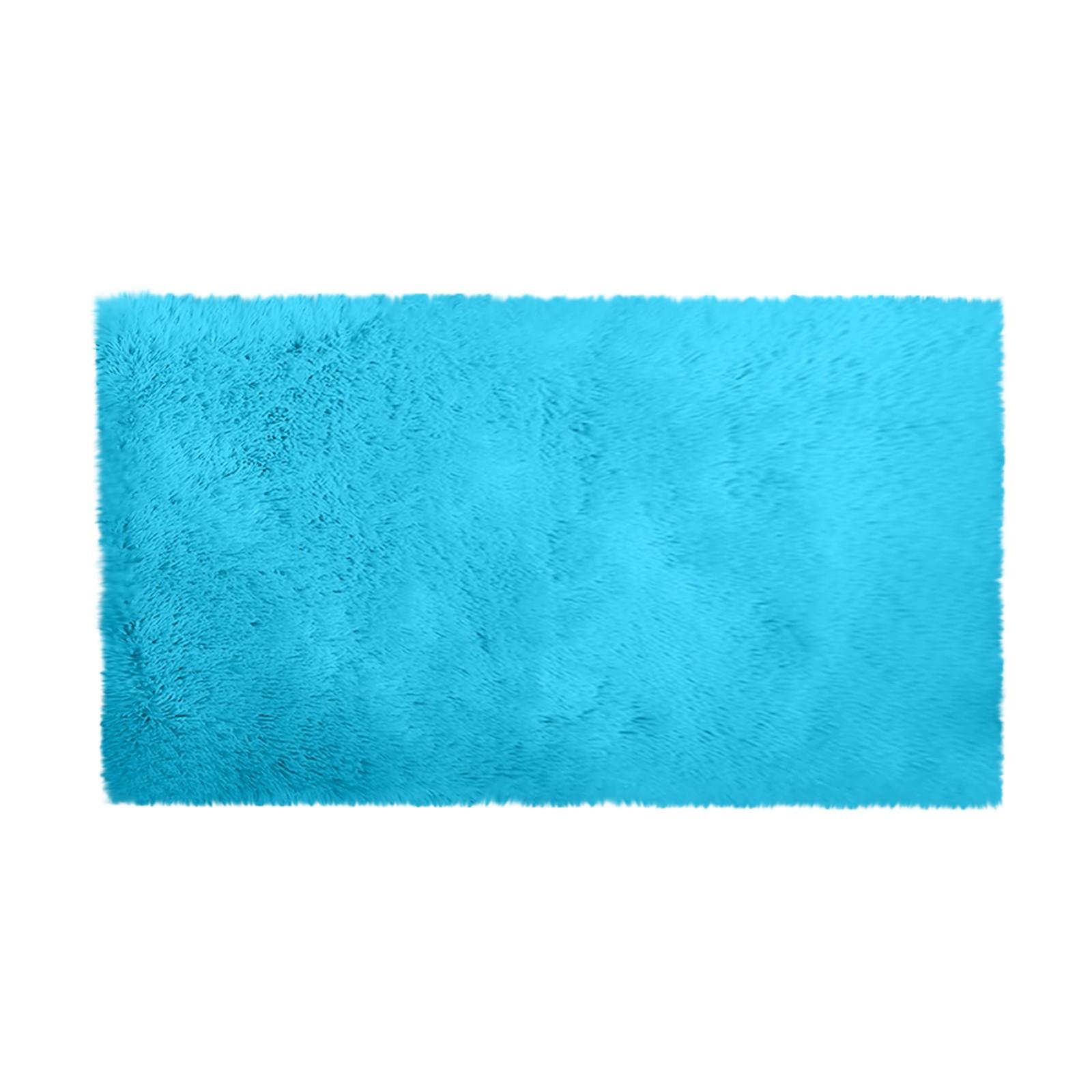 

Прикроватный ковер, Подходит для гостиной, прикроватной зоны, кабинета, Мягкий плюш One Size циан