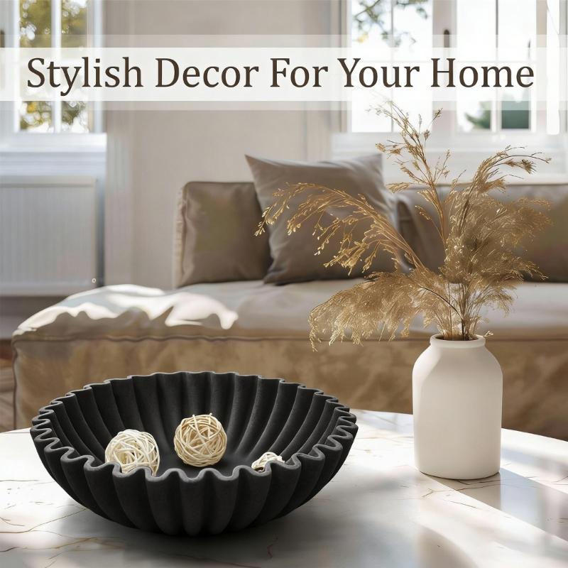 Large Decorative Bowl,Modern Handicraft Bowls Decorative Fruit Bowl for Kitchen Counter,Stylish Key Bowl for Entry Table