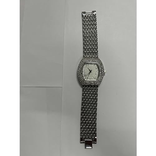 Popular and stylish diamond analog watch for men and women, featuring a stainless steel strap, square design, and a waterproof silver finish. Perfect