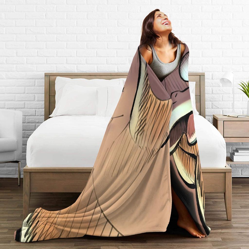 Warm Soft Blanket Picnic Psyduck Angry Throw Blanket Flannel Bedspread For Couch Chair Funny Sofa Bed Cover