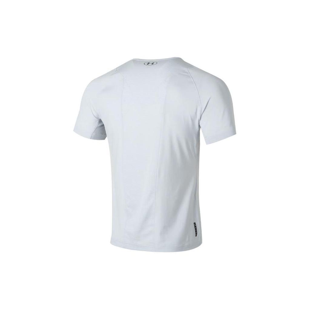 Under Armour Solid RUSH Technology Running Training Quick-Dry Cool Breathable Crew Neck Sports Short Sleeve T-Shirt Men Tops White 1383700-014