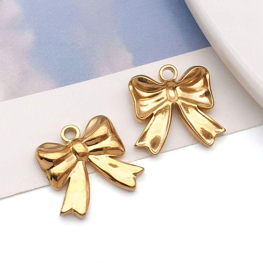 Stainless Steel Bow Pendant Charm for DIY Jewelry Bracelet/Necklace