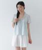 LAMINEZ Muse Frill Blouse - Sky Blue