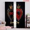 2pcs,2D Plane Printing Pattern Curtains Royal Hearts Versatile Polyester (without Rod) Art Deco Festive for Study, Living Room,