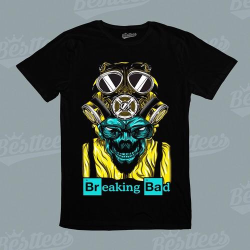 MALE/FEMALE/Kids Tv Series Breaking Bad Walter White Hazmat Suit Skull T-Shirt S разноцветный
